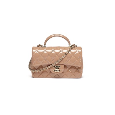 CHANEL MINI CLASSIC HANDBAG WITH TOP HANDLE AS2431 (20*12*6cm)